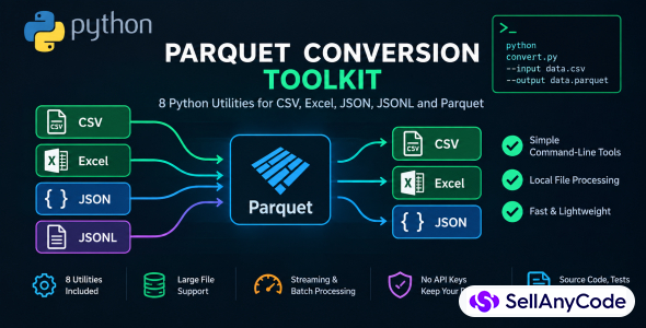 Parquet Conversion CSV, Excel, JSON & JSONL