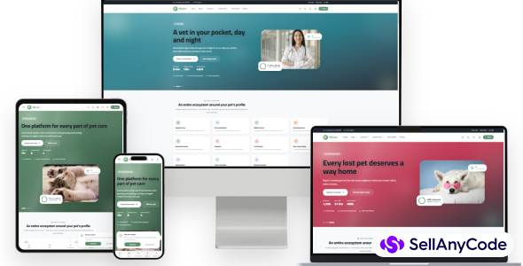 Pet Care Template HTML-Tailwind css
