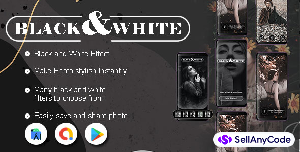 Photo Lab Black White Editor Pro - Black Photo Effects - Photo Editor - Dark Photo Editor - Android Admob Ads