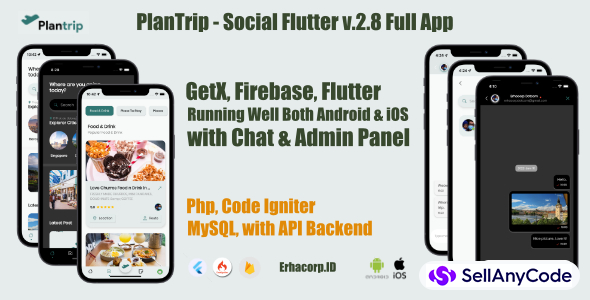 PlanTrip - Social Full Flutter v.2.8 App with Chat & Admin Panel