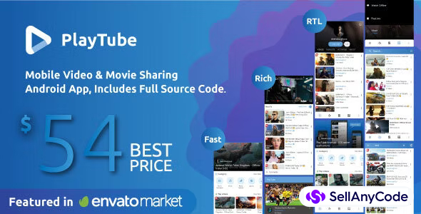 PlayTube - Mobile Video & Movie Sharing Android Native Application (Import / Upload)