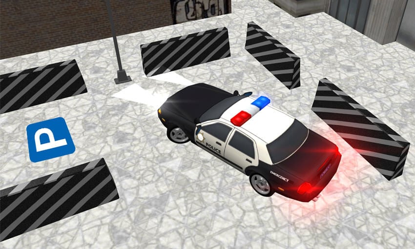 Police car parking game real driving