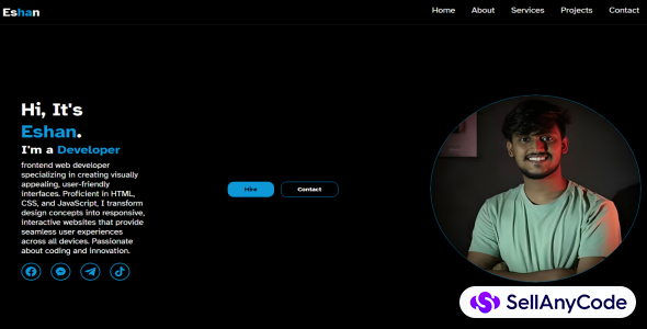 Portfolio in Dark theme HTML,CSS,JS.