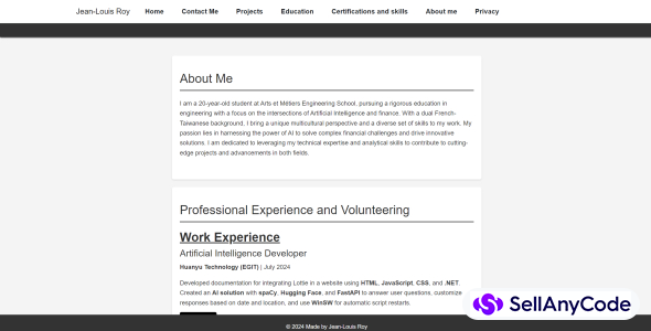 Portfolio Website .Net Project