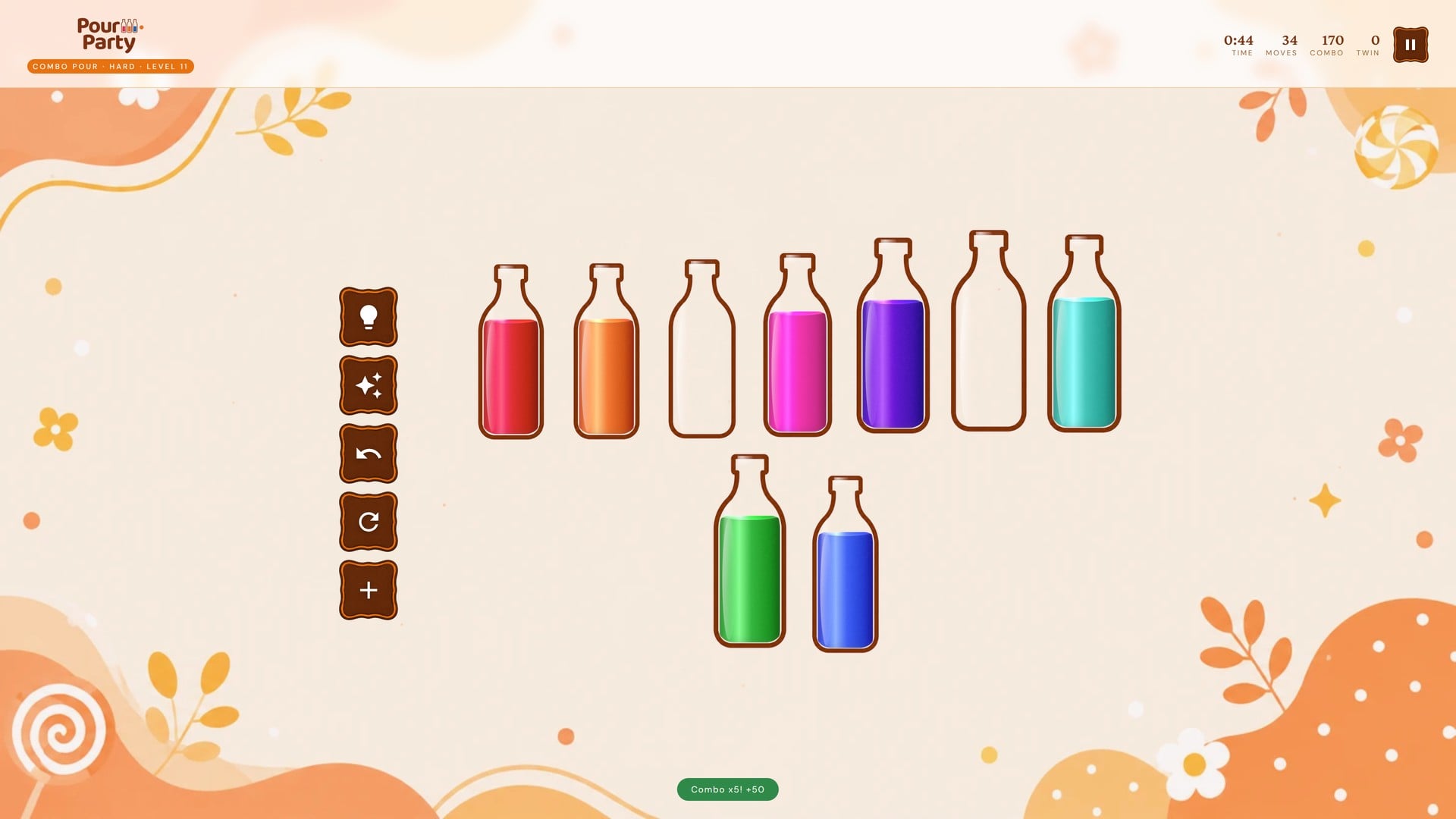 Pour Party | HTML5 Color Sort Game