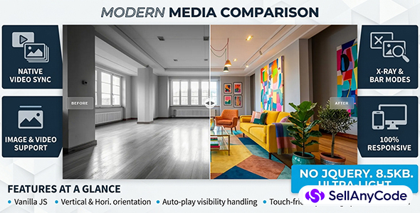 Premium Before After Media Slider (Image & Video)
