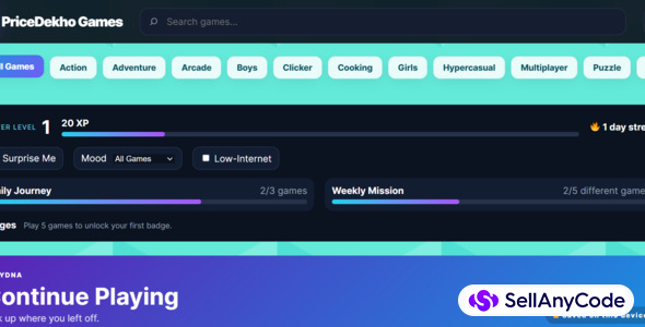 PriceDekho Games WordPress HTML5 Arcade Theme & Core Plugin