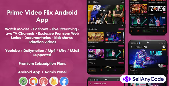 Prime Video Flix App: Movies - Shows - Live Streaming - TV - Web Series - Premium Subscription Plan