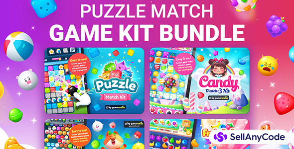 Puzzle Match Kit Bundle + 4 Game Art Packs