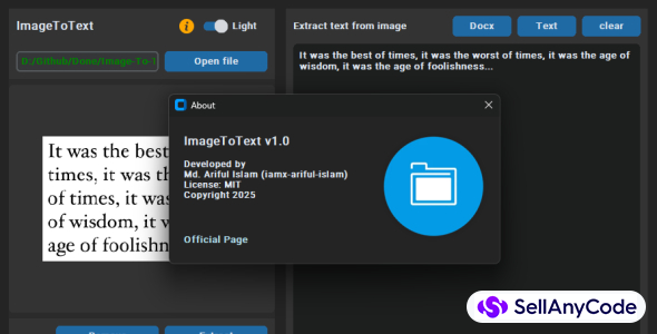 PyOCR Drop - Desktop Image to Text Converter with File Export