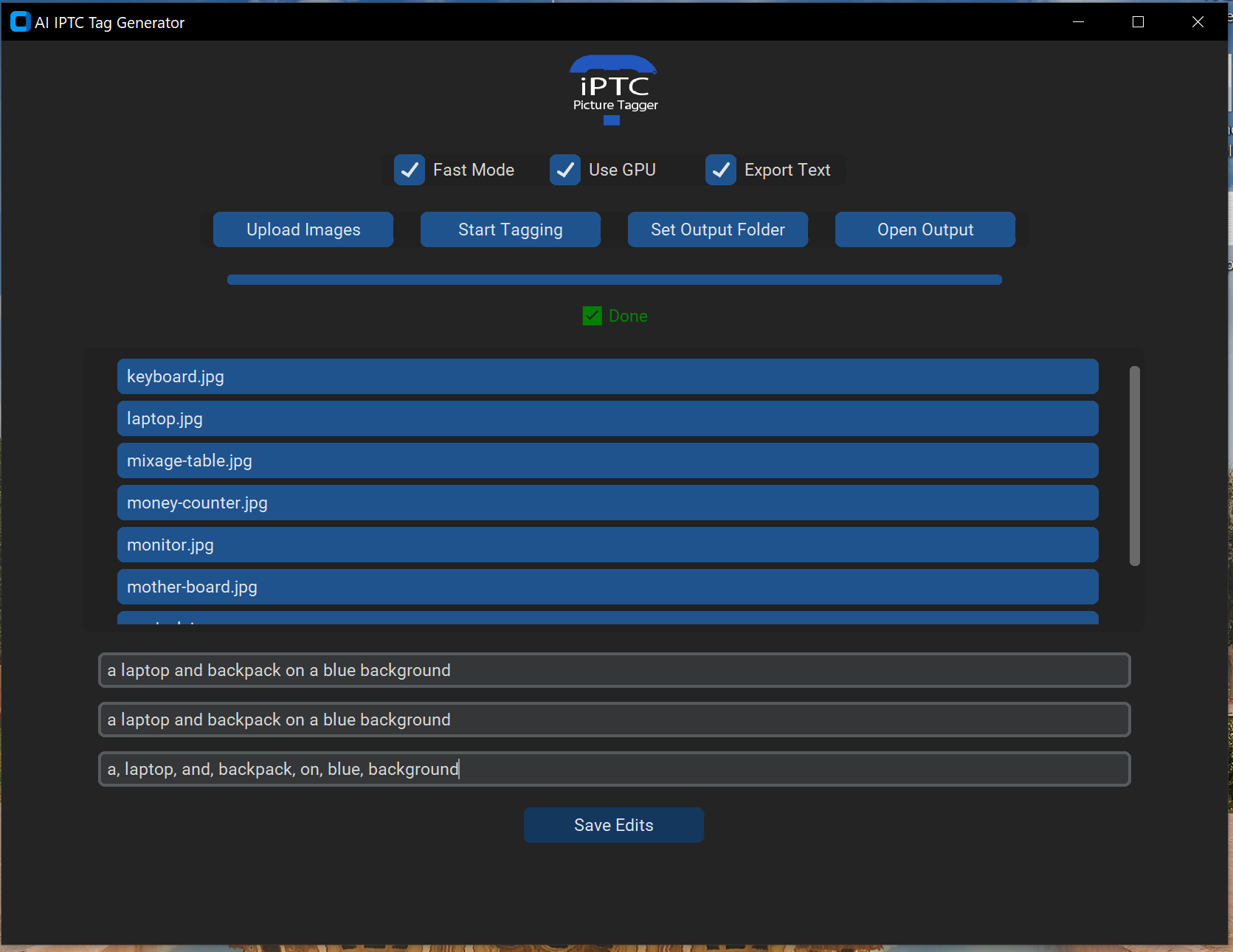 Python AI IPTC tag Generator