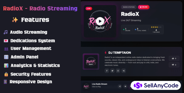 RadioX - Radio Streaming App