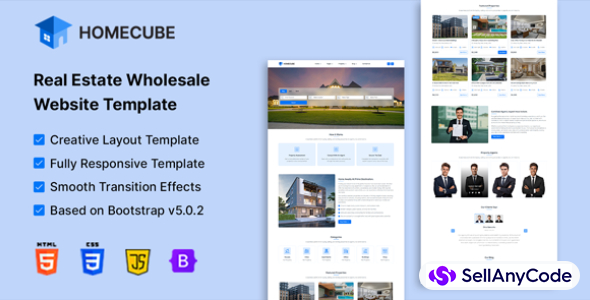 Real Estate Wholesale Website Template Responsive HTML5 Design With Contract Integration