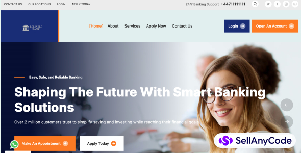 Reliable Bank Website