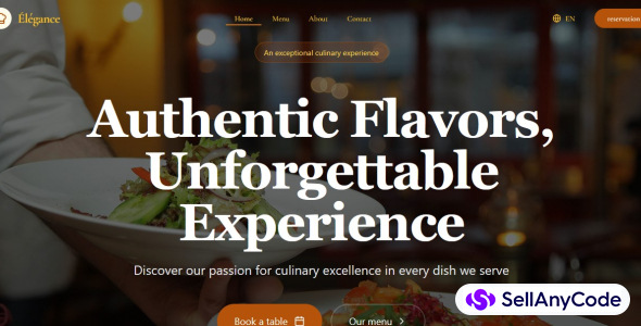 Restaurant Website Template React + Supabase | Modern & Multilingual