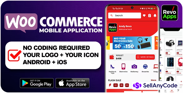 Revo Apps Woocommerce - Flutter E-Commerce Full App Android iOS - Fashion Electronic Grocery Others