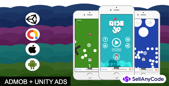 Rise Up Unity Source Code (Admob + Unity Ads)
