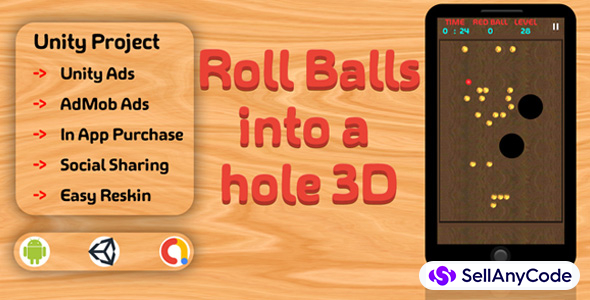 Roll Balls into a hole 3D