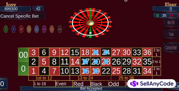 Roulette casino unity game with Admin panel source code