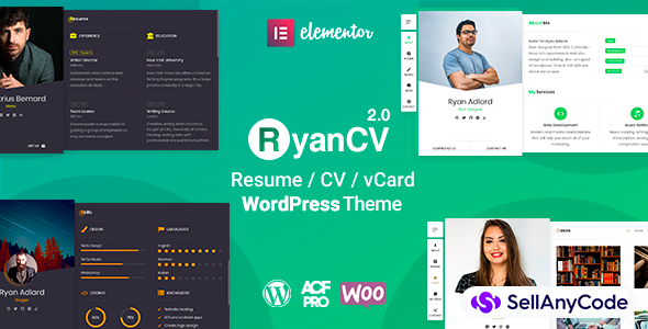 RyanCV - Resume WordPress Theme