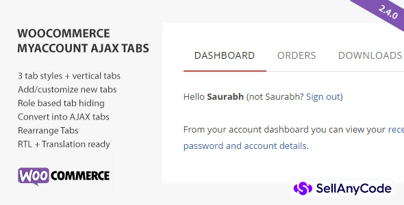 SS WooCommerce Myaccount Ajax Tabs