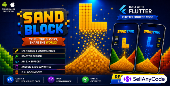 Sand Block: Color Match Puzzle | Flutter Android & iOS Game Template