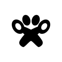 Scissors Pet Grooming Animal Face Logo Template