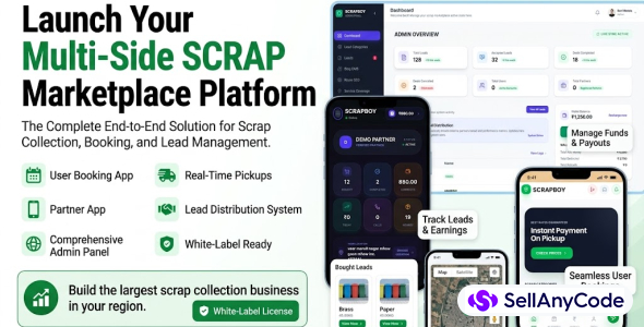 ScrapX Multi-Vendor Scrap Marketplace & Lead Management System (React & Node.js)