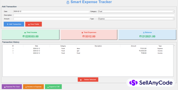 Smart Expense Tracker Pro Python GUI with Reports