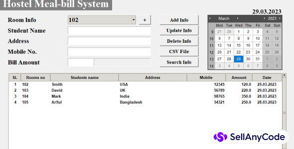 Smart Hostel Meal-Bill Management System in Python