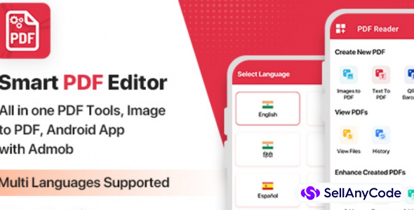 Smart PDF Editor – All in one PDF Tools, Image to PDF, Android App with Admob