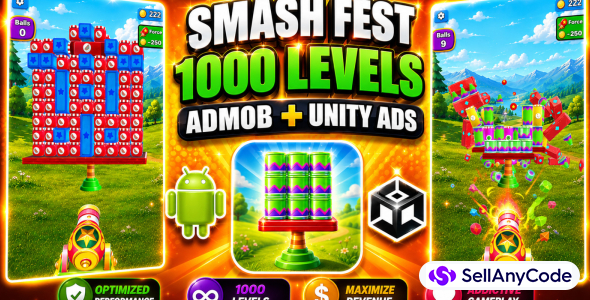 Smash Fest Cannon 3D Game Unity Source Code