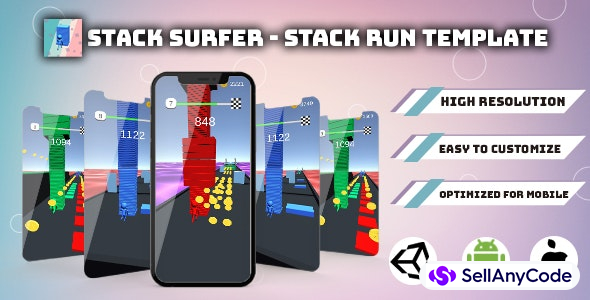 Stack Surfer - Stack Run 3D(Unity Game Template + UnityAds)