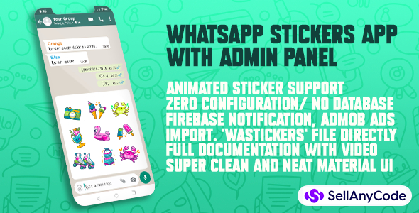 StickerAdmin Pro : WhatsApp Stickers App with admin panel + Website (Animated Sticker)