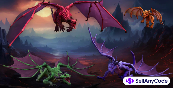 Stylized Fantasy Dragons Pack