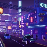 Stylized Lowpoly Cyberpunk City