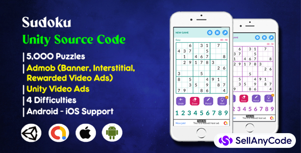 Sudoku Unity Source Code (Admob+Unity Ads)