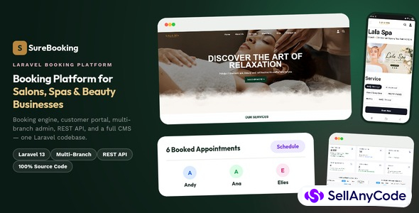 SureBooking Online Appointment Booking Laravel System For Salons, Spas & Beauty