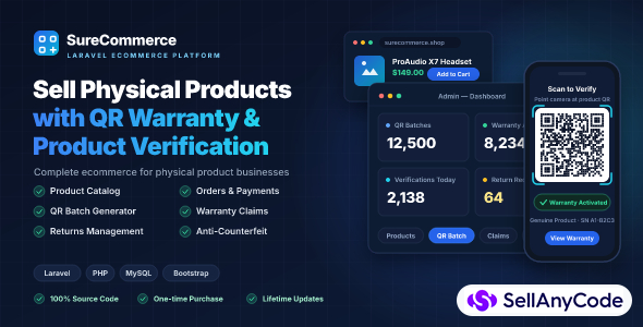 SureCommerce - Ecommerce Platform & QR Warranty System