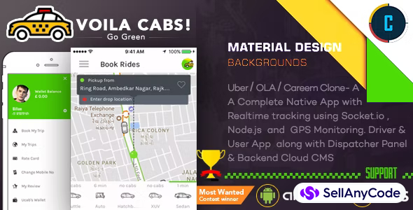Taxi Booking App - A Complete Clone of UBER with User,Driver & Backend CMS Coded with Native Android
