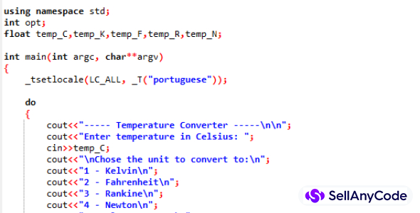 Temperature Converter – C++ Console Program