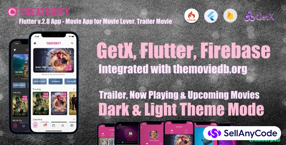 Theaterify - Movie Flutter v.2.8 App with API Backend & GetX