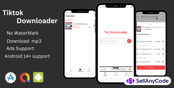 Tiktok video downloader - Tiktok Videos Without Watermark & mp3 | ADMOB, FIREBASE, JETPACK COMPOSE