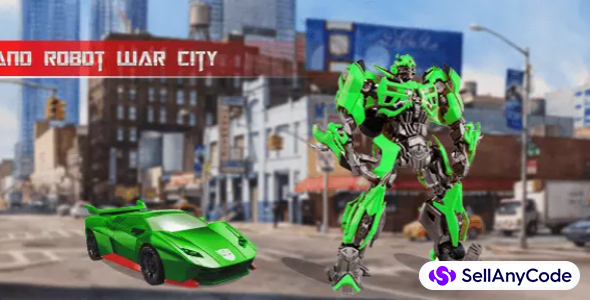 Transformer Fighting Superhero City