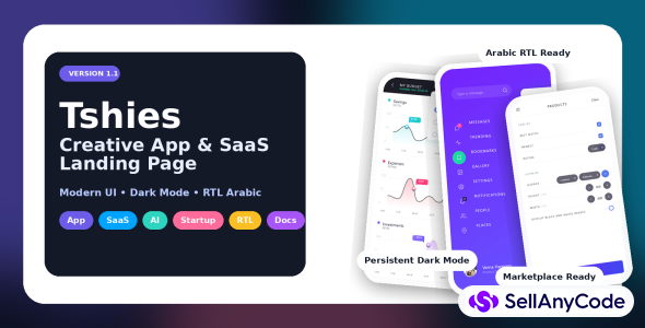 Tshies - Creative App Landing Page