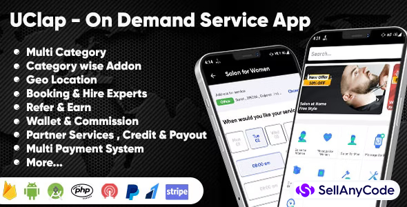 UClap - On Demand Home Service App | UrbanClap Clone | Android App with Interactive Admin Panel