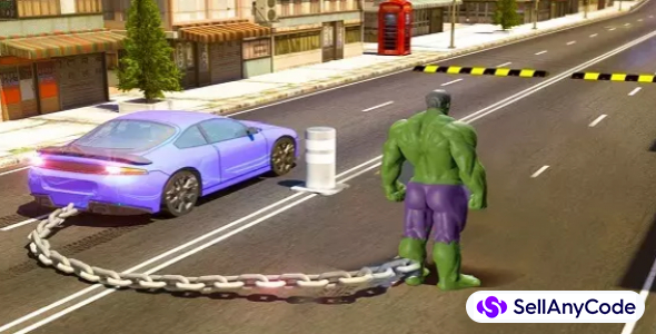 Incredible Hulk vs Chain Car Racing 3D Stunt 2k21