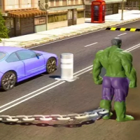 Incredible Hulk vs Chain Car Racing 3D Stunt 2k21