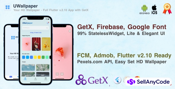 UWallpaper - Flutter v.2.10 App with GetX | Google Admob | Pexels