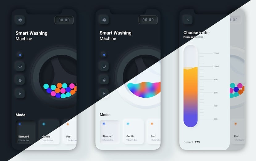 Ui Design - Control smart washing machine’s